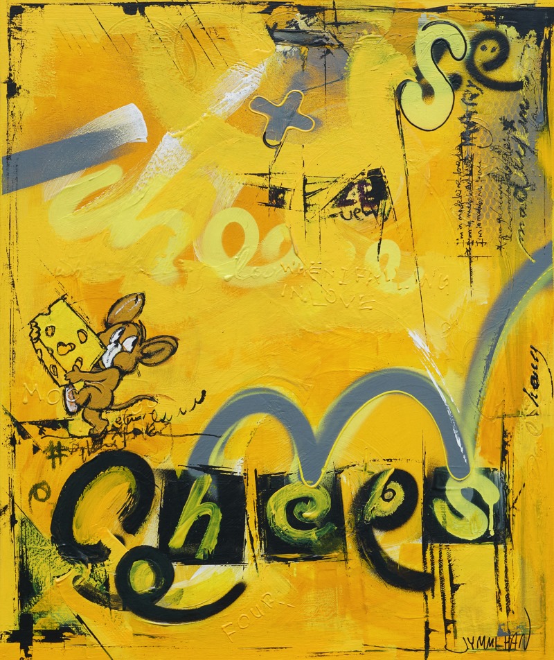 JAM - Cheese, Acrylic & Oil Pastel On Canvas, 61 X 73 cm, 2022..jpg